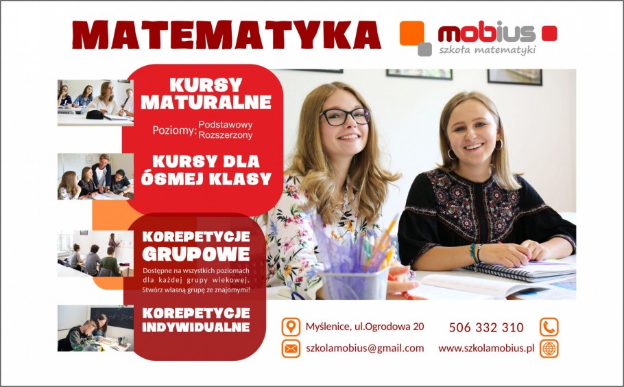 MATEMATYKA - KURSY MATURALNE I DLA 8 KLAS/KOREPETYCJE