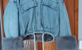 Kurtka zimowa jeansowa (oversize)