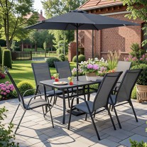 Zestaw ogrodowy krzesła stół i parasol