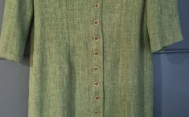 Komplet zielony, długi cienki płaszczyk, lub przedłużana marynarka i spodnie