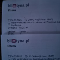 2 bilety na Dżem 14.03.2026