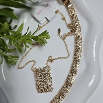 Naszyjnik i bransoletka ażur kwiatowy