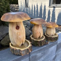 Grzyb drewniany prezent karmnik
