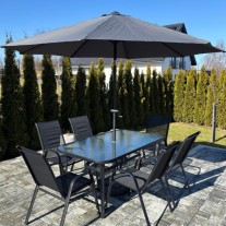 Zestaw ogrodowy krzesła stół i parasol