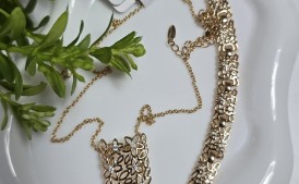 Naszyjnik i bransoletka ażur kwiatowy