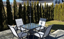 Meble metalowe komplet + parasol super cena