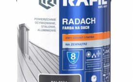 RADACH farba na dach SZARY GRAFITOWY PÓŁMAT 7024 5L + rozcieńczalnik RADACH